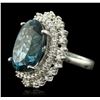 Image 2 : 14KT White Gold 16.09 ctw Topaz and Diamond Ring
