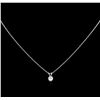 Image 1 : 0.42 ctw Diamond Pendant With Chain - 14KT White Gold