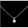 Image 2 : 0.42 ctw Diamond Pendant With Chain - 14KT White Gold