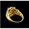 Image 3 : 1.32 ctw Pink Tourmaline and Diamond Ring - 14KT Yellow Gold