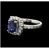 Image 1 : 14KT White Gold 1.47 ctw Tanzanite and Diamond Ring