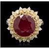 Image 2 : 14KT Yellow Gold 6.86 ctw Ruby and Diamond Ring