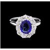 Image 2 : 1.50 ctw Tanzanite and Diamond Ring - 14KT White Gold