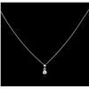 Image 1 : 14KT White Gold 0.20 ctw Diamond Pendant With Chain