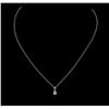 Image 2 : 14KT White Gold 0.20 ctw Diamond Pendant With Chain