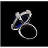 Image 3 : 14KT White Gold GIA Certified 33.85 ctw Tanzanite and Diamond Ring