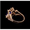Image 3 : 3.17 ctw Tanzanite and Diamond Ring - 14KT Rose Gold
