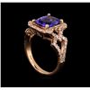 Image 4 : 3.17 ctw Tanzanite and Diamond Ring - 14KT Rose Gold