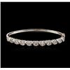 Image 1 : 14KT White Gold 2.52 ctw Diamond Bangle Bracelet