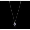 Image 2 : 14KT White Gold 3.14 ctw Tanzanite and Diamond Pendant With Chain