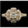 Image 2 : 14KT Yellow Gold 0.91 ctw Diamond Ring