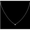 Image 2 : 14KT White Gold 0.09 ctw Diamond Solitaire Necklace