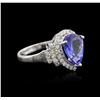 Image 2 : 14KT White Gold 2.90 ctw Tanzanite and Diamond Ring