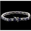 Image 2 : 14KT White Gold 19.76 ctw Sapphire and Diamond Bracelet
