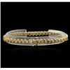 Image 2 : 14KT Yellow Gold 4.19 ctw Diamond Tennis Bracelet