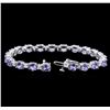 Image 3 : 9.45 ctw Tanzanite and Diamond Bracelet - 14KT White Gold