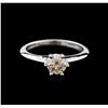 Image 1 : 14KT White Gold 0.70 ctw Round Cut Fancy Brown Diamond Solitaire Ring