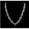 Image 2 : 14KT White Gold 15.64 ctw Sapphire and Diamond Necklace