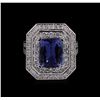 Image 2 : 14KT White Gold 2.74 ctw Tanzanite and Diamond Ring