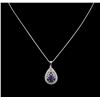 Image 2 : 14KT White Gold 1.88 ctw Tanzanite and Diamond Pendant With Chain