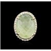 Image 2 : 14KT Yellow Gold 32.12 ctw Green Tourmaline and Diamond Ring