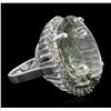 Image 2 : 14KT White Gold 37.65 ctw Quartz and Diamond Ring
