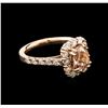 Image 1 : 1.98 ctw Morganite and Diamond Ring - 14KT Rose Gold