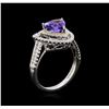 Image 3 : 14KT Two-Tone Gold 2.25 ctw Tanzanite and Diamond Ring