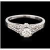 Image 1 : 14KT White Gold 0.69 ctw Diamond Ring