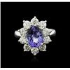 Image 2 : 14KT White Gold 2.80 ctw Tanzanite and Diamond Ring