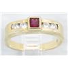 Image 8 : 0.16 ctw Ruby and Diamond Ring - 14KT Yellow Gold