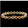 Image 2 : 14KT Yellow Gold 21.40 ctw Yellow Sapphire and Diamond Bracelet