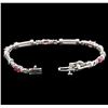 Image 3 : 1.50 ctw Ruby and Diamond Bracelet - 14KT White Gold
