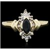 Image 2 : 10KT Two-Tone Gold 0.35 ctw Sapphire and Diamond Ring