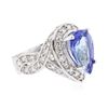 Image 1 : 14KT White Gold 3.10 ctw Tanzanite and Diamond Ring