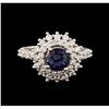 Image 2 : 14KT White Gold 1.14 ctw Tanzanite and Diamond Ring