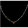 Image 2 : 38.50 ctw Multi Gemstone Necklace - 14KT Yellow Gold