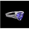 Image 1 : 2.28 ctw Tanzanite and Diamond Ring - 14KT White Gold