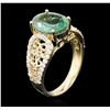 Image 3 : 14KT Yellow Gold 2.47 ctw Emerald and Diamond Ring