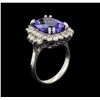 Image 3 : 14KT White Gold 7.79 ctw Tanzanite and Diamond Ring