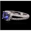 Image 2 : 14KT White Gold 1.47 ctw Tanzanite and Diamond Ring
