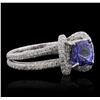 Image 2 : 14KT White Gold 1.42 ctw Tanzanite and Diamond Ring