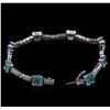 Image 3 : 7.20 ctw Apatite and Diamond Bracelet - 14KT White Gold