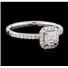 Image 1 : 14KT White Gold 0.61 ctw Diamond Ring