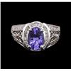 Image 2 : 14KT White Gold 1.83 ctw Tanzanite and Diamond Ring