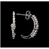 Image 2 : 0.10 ctw Diamond Earrings - 14KT White Gold