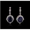 Image 1 : 14KT White Gold 15.46 ctw Sapphire and Diamond Earrings
