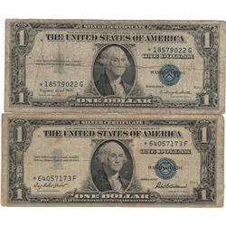 1935 $1 Star Note Silver Certificate Currency Lot of 2