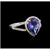 Image 2 : 14KT White Gold 2.32 ctw Tanzanite and Diamond Ring