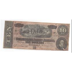 1864 $10 Confederate States of America Bank Note